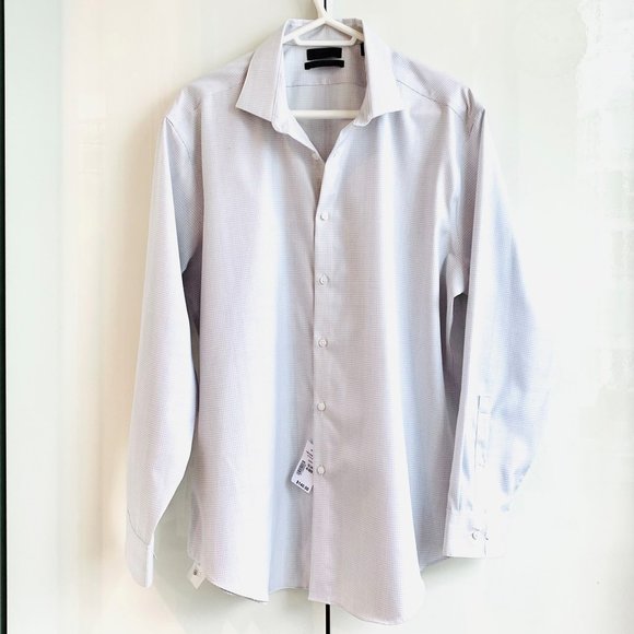 Calvin Klein Men's Shirt Slim-Fit Long Sleeve Non-Iron Button Up Size 18 34/35 - Picture 1 of 8